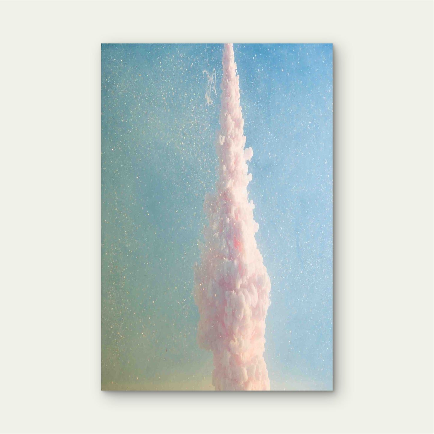 Vibrant Pink Explosion Smoke Clouds Fills Sky Metal Print Ready to Hang