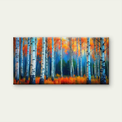 Birch Forest Birch Tree Wall Art Canvas Office Home Room Framed 120x60cm