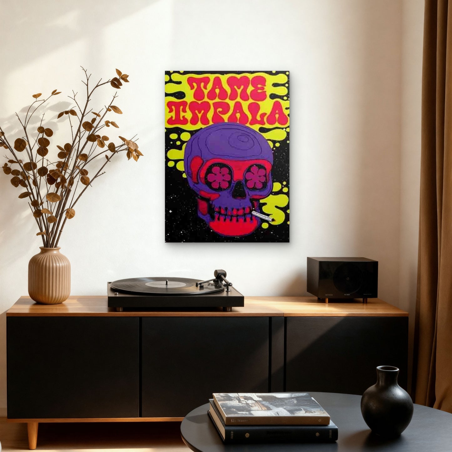 Tame Impala Psychedelic Skull 60x90cm Metal Print Ready to Hang - Bella Home Decor