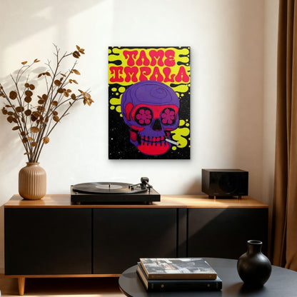 Tame Impala Psychedelic Skull Metal Print Ready to Hang - Bella Home Decor