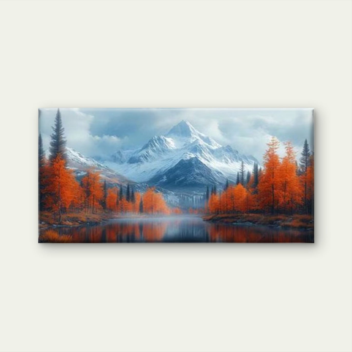 Orange Tree Autumn Scene Wall Art Canvas Office Home Room Framed 120x60cm