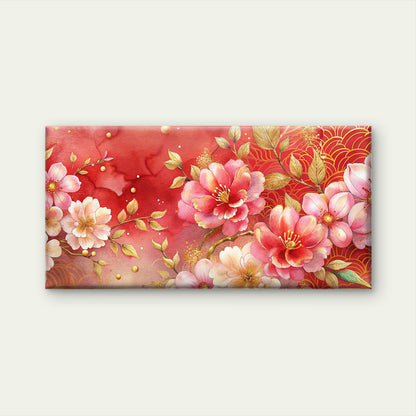 Japanese Inspired Floral Art Wall Art Canvas Office Home Room Framed 120x60cm