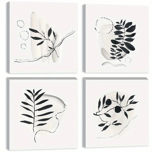 4pcs Kitchen Colorful Spice Spoon Wall Art Canvas Framed