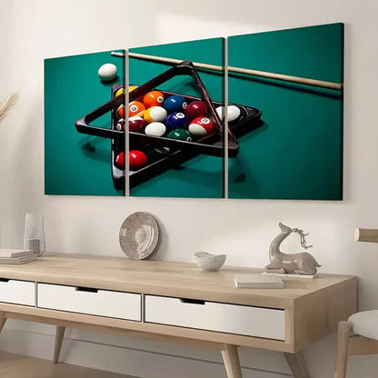 3pcs Modern And Stylish Billiards Sports Art Pool Wall Art Set Canvas Unframed - High Quality Print 100% Australian Made Wall Canvas