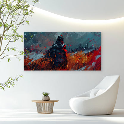 The Ember Knight Stands Wall Art Canvas Office Home Room Framed 120x60cm