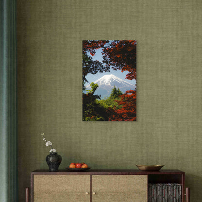 Mount Fuji with Autumn Foliage, Japan 40x60cm Metal Print Ready to Hang