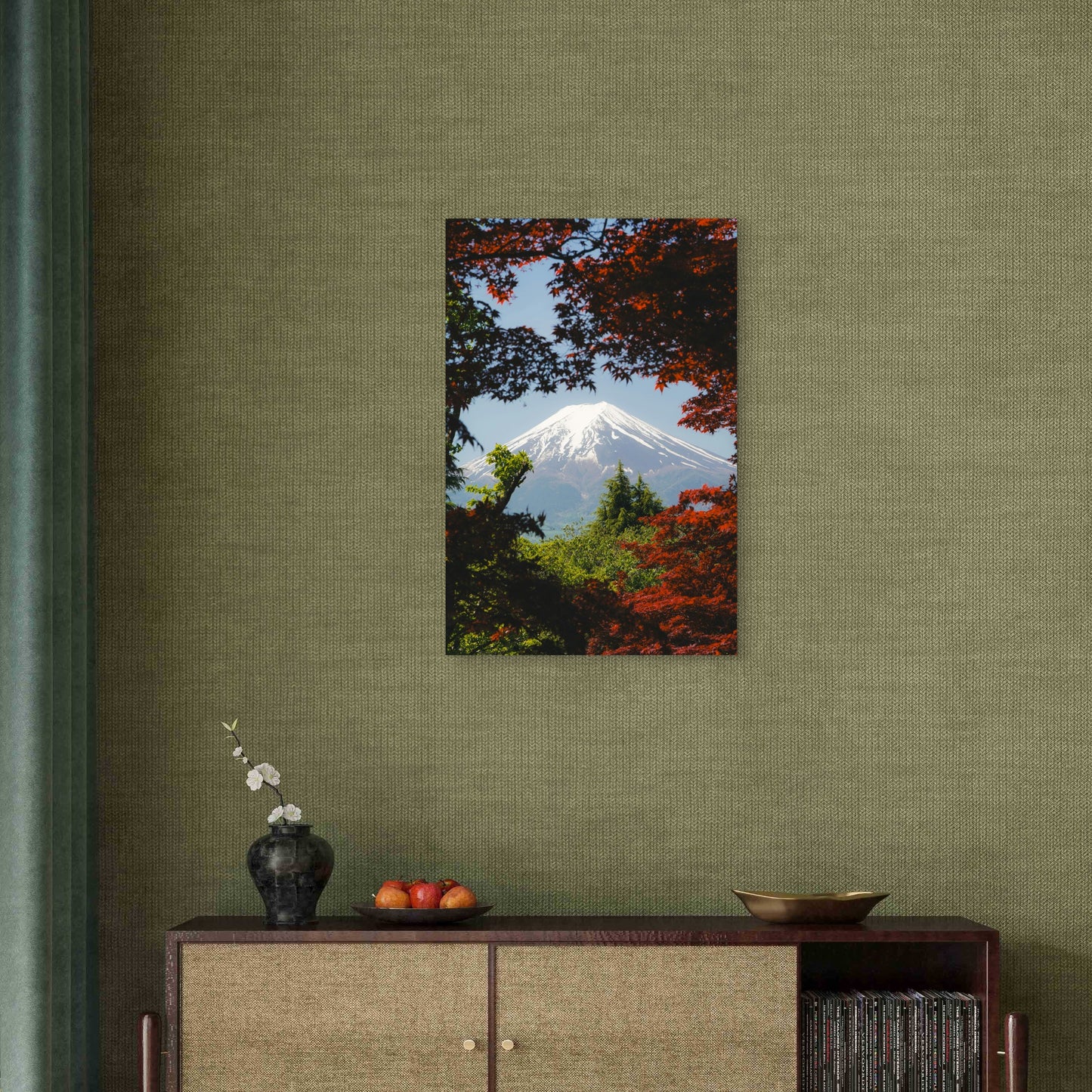 Mount Fuji with Autumn Foliage, Japan 60x90cm Metal Print Ready to Hang