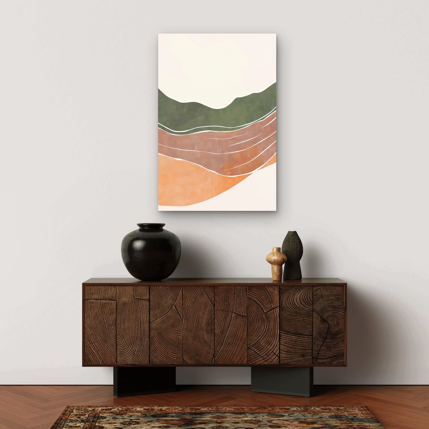 Abstract Boho Mountain Ridge Hills Scene 40x60cm Metal Print Ready to Hang