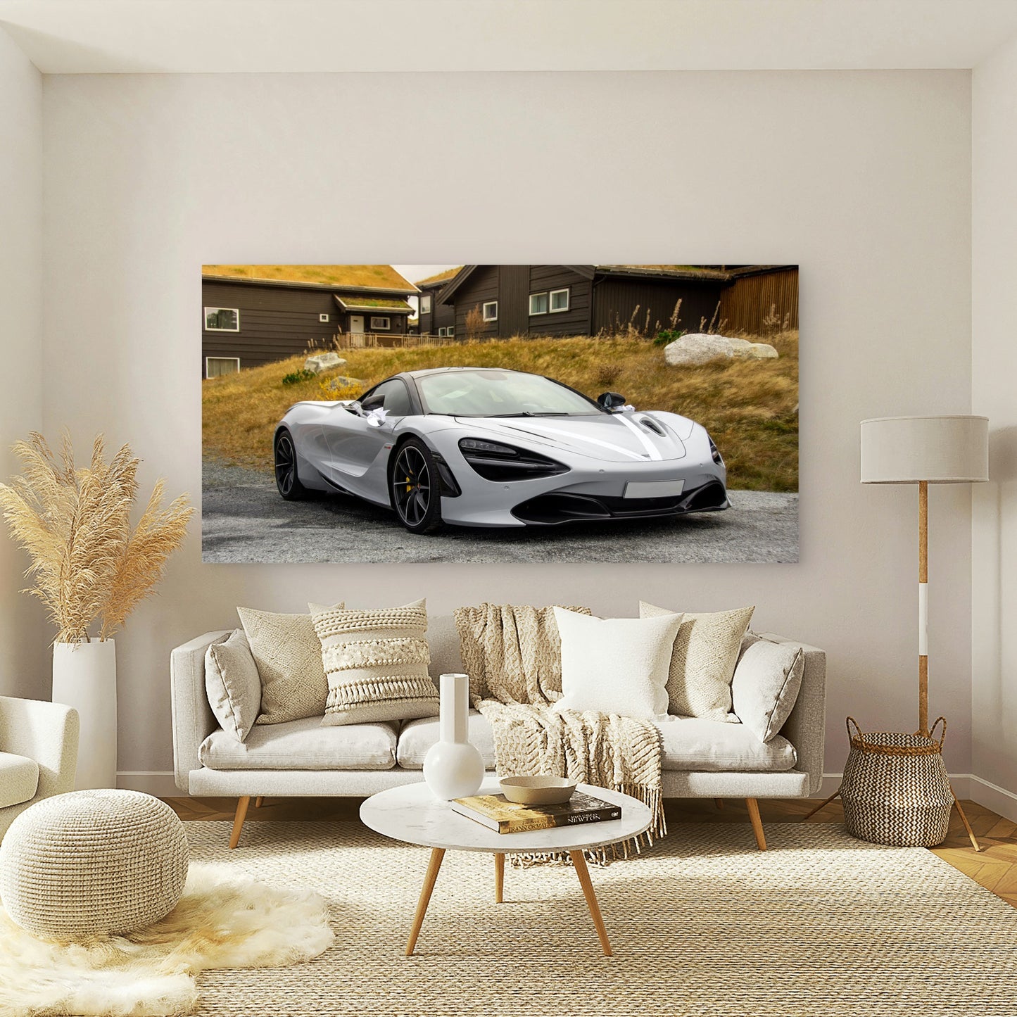 Stunning & Elegant McLaren 720S Wall Art Canvas Office Home Room Framed 120x60cm