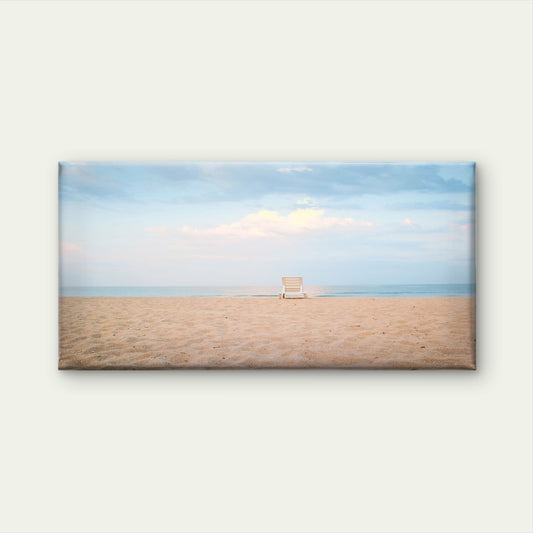 Coastal Beach Chair Ocean Wall Art Canvas Office Home Room Framed 120x60cm