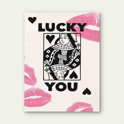 Lucky You Queen Of Hearts 60x90cm Metal Print Ready to Hang - Bella Home Decor