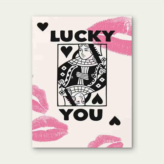 Lucky You Queen Of Hearts 60x90cm Metal Print Ready to Hang