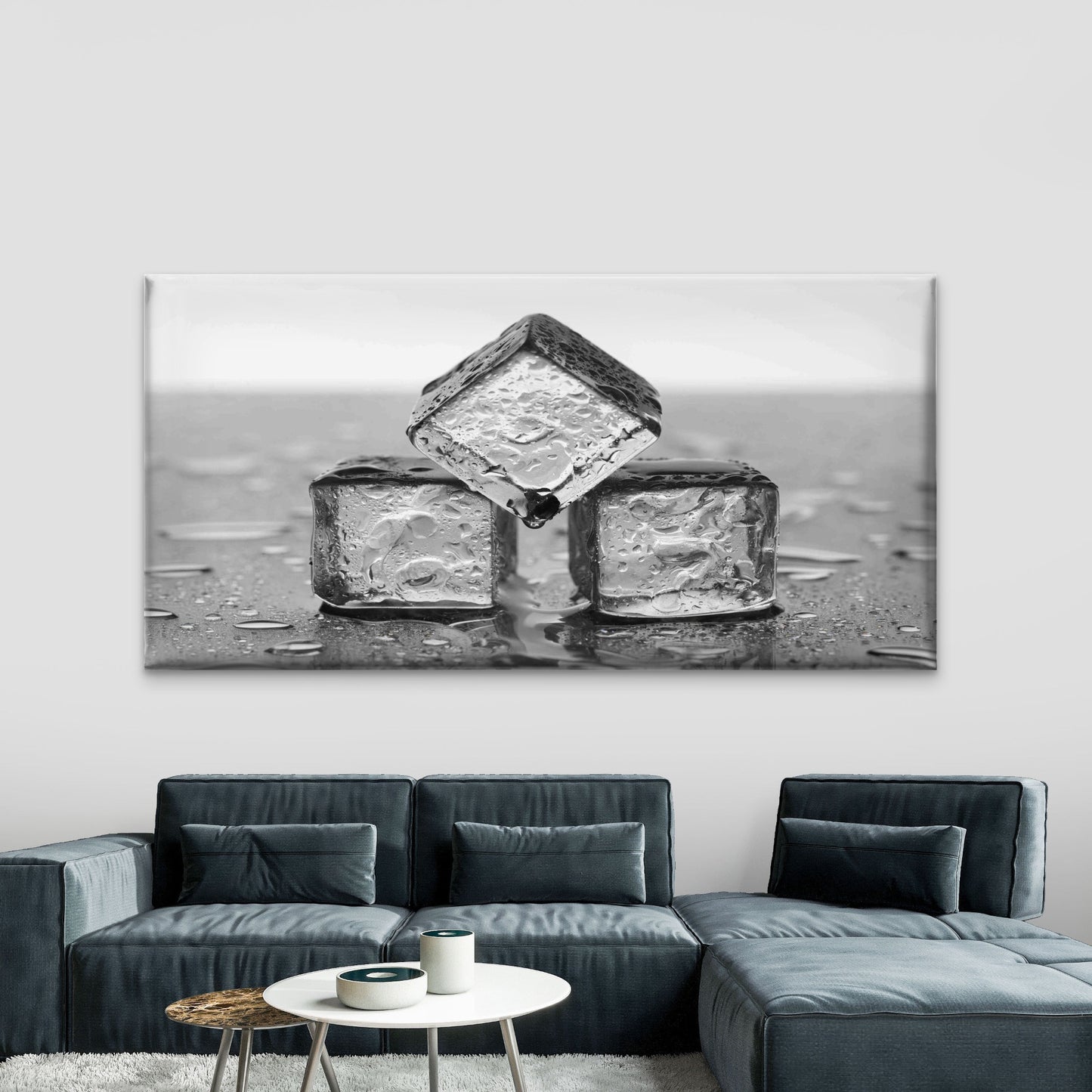 Melting Ice Cubes Wall Art Canvas Office Home Room Framed 120x60cm