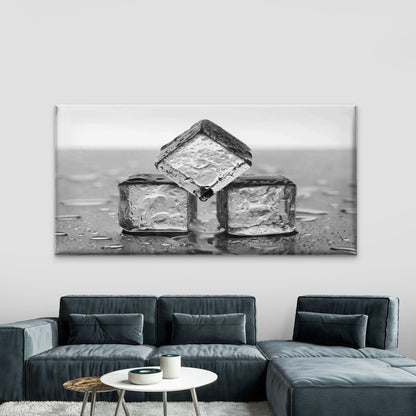 Melting Ice Cubes Wall Art Canvas Office Home Room Framed 120x60cm
