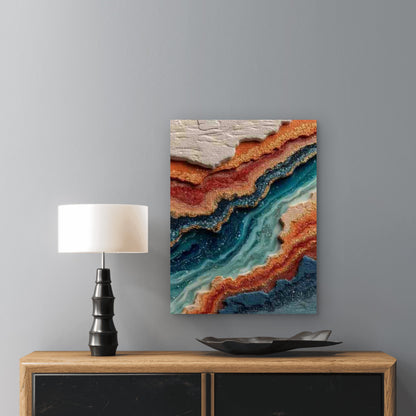 Abstract Marbling, Smoke Artwork Metal Print Ready to Hang