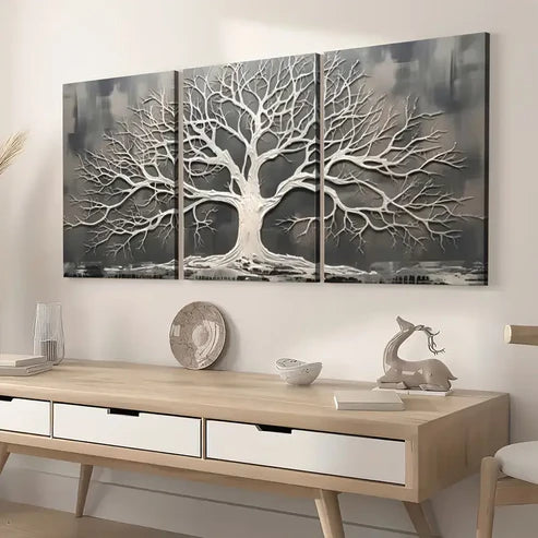 3pcs Simple Wind Abstract Dead Tree Art Wall Art Set Canvas Unframed - High Quality Print 100% Australian Made Wall Canvas