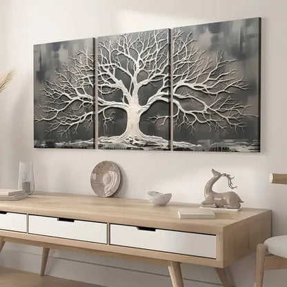 3pcs Simple Wind Abstract Dead Tree Art Wall Art Set Canvas Unframed - High Quality Print 100% Australian Made Wall Canvas