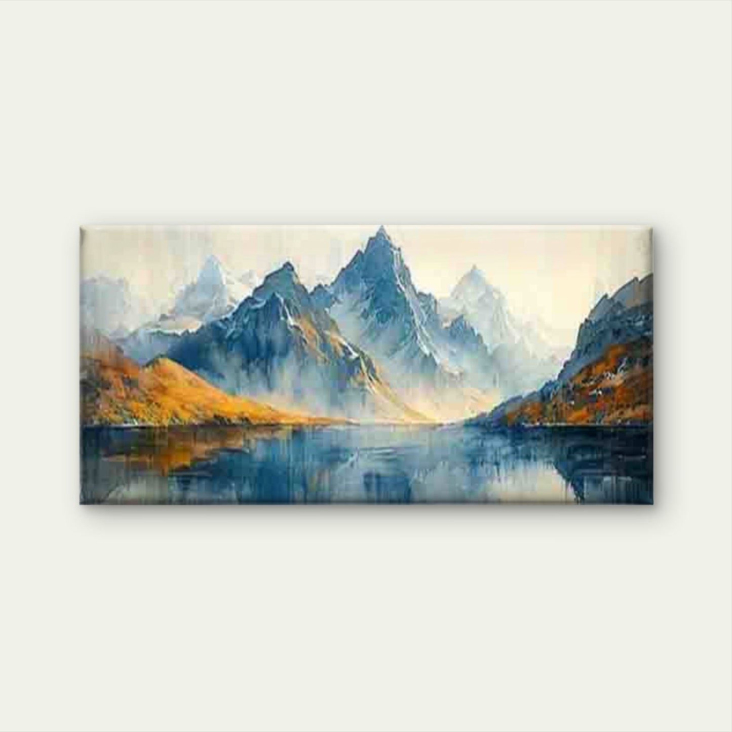 Winter Mountain Landscape Wall Art Canvas Office Home Room Framed 120x60cm - Bella Home Decor