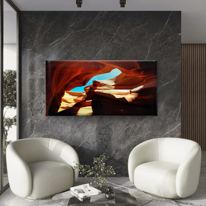 Low Angle Shot Antelope Canyon Wall Art Canvas Office Home Room Framed 120x60cm