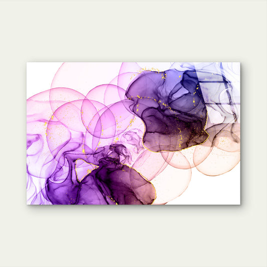 Purple Magenta Fluid Tempered Glass Printing Wall Art Australian Made Quality