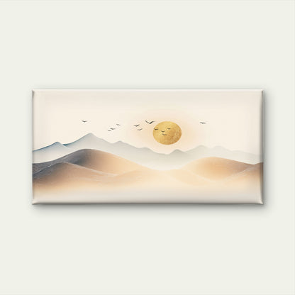 Abstract Zen Sun Line Wave Hills Wall Art Canvas Office Home Framed 120x60cm