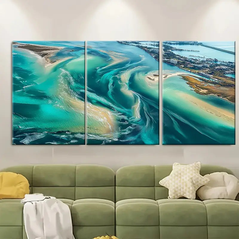 3pcs Fort Lauderdale Florida Coastal Wall Art Set Canvas Framed 60x90cm - High Quality Print 100% Australian Made Wall Canvas Ready to Hang - Bella Home Decor