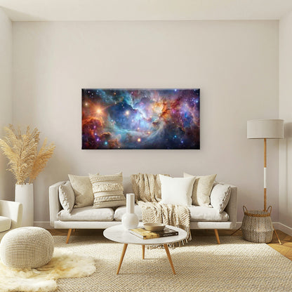 Cosmic Clouds And Stars in Spac Wall Art Canvas Office Home Room Framed 120x60cm - Bella Home Decor