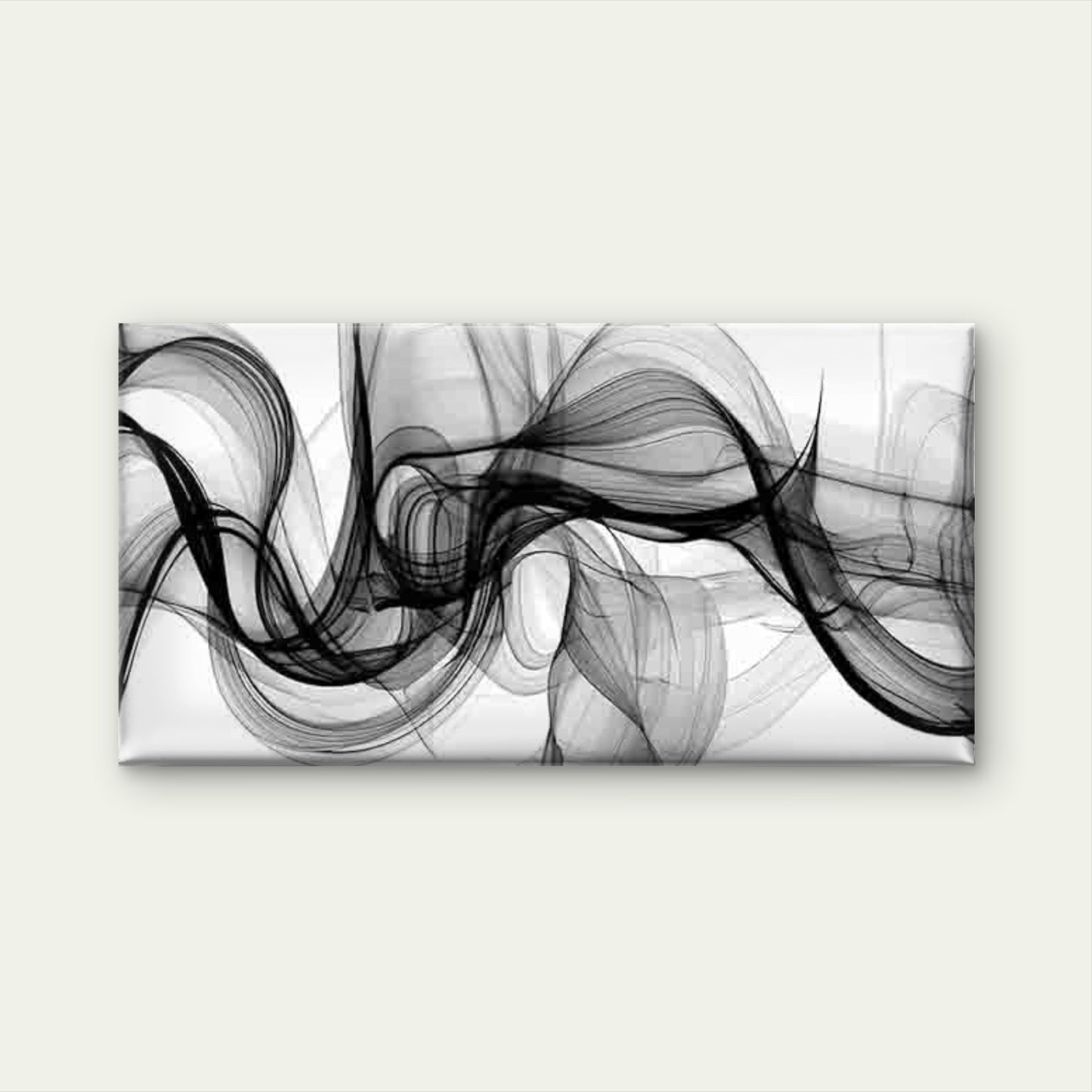 Monochromatic Black Smoke Wall Art Canvas Office Home Room Framed 120x60cm - Bella Home Decor