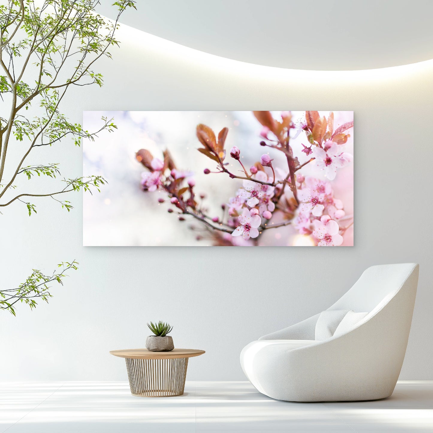Pink Blossom Spring Beauty Wall Art Canvas Office Home Room Framed 120x60cm