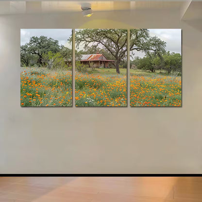 3pcs Home Decor Nestled in a peaceful valley Wall Art Set Canvas Framed 40x60cm - High Quality Print 100% Australian Made Wall Canvas Ready to Hang