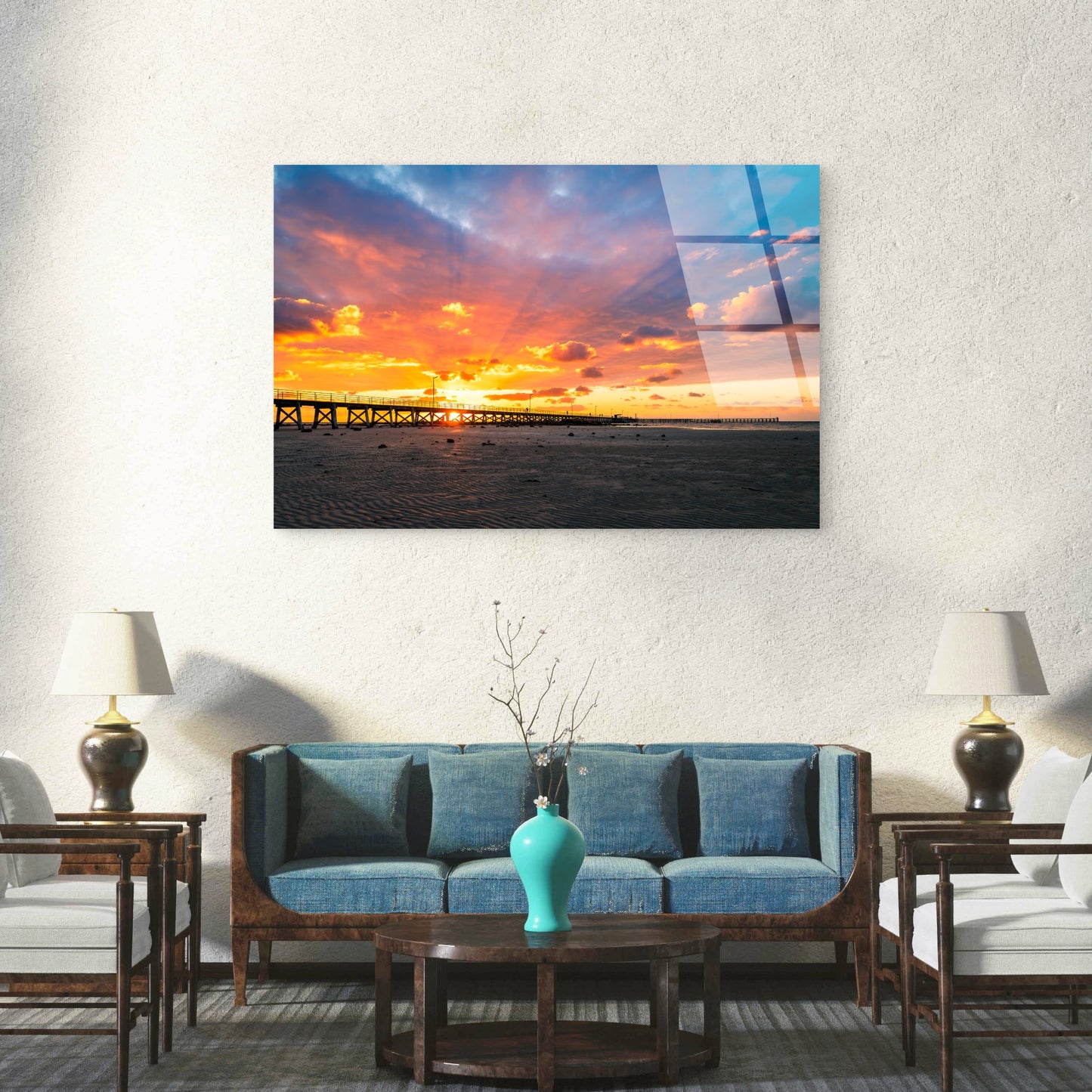 Famous Seaford Jetty Twilight Scene  Acrylic Glass Printing Wall Art Australian Made Quality
