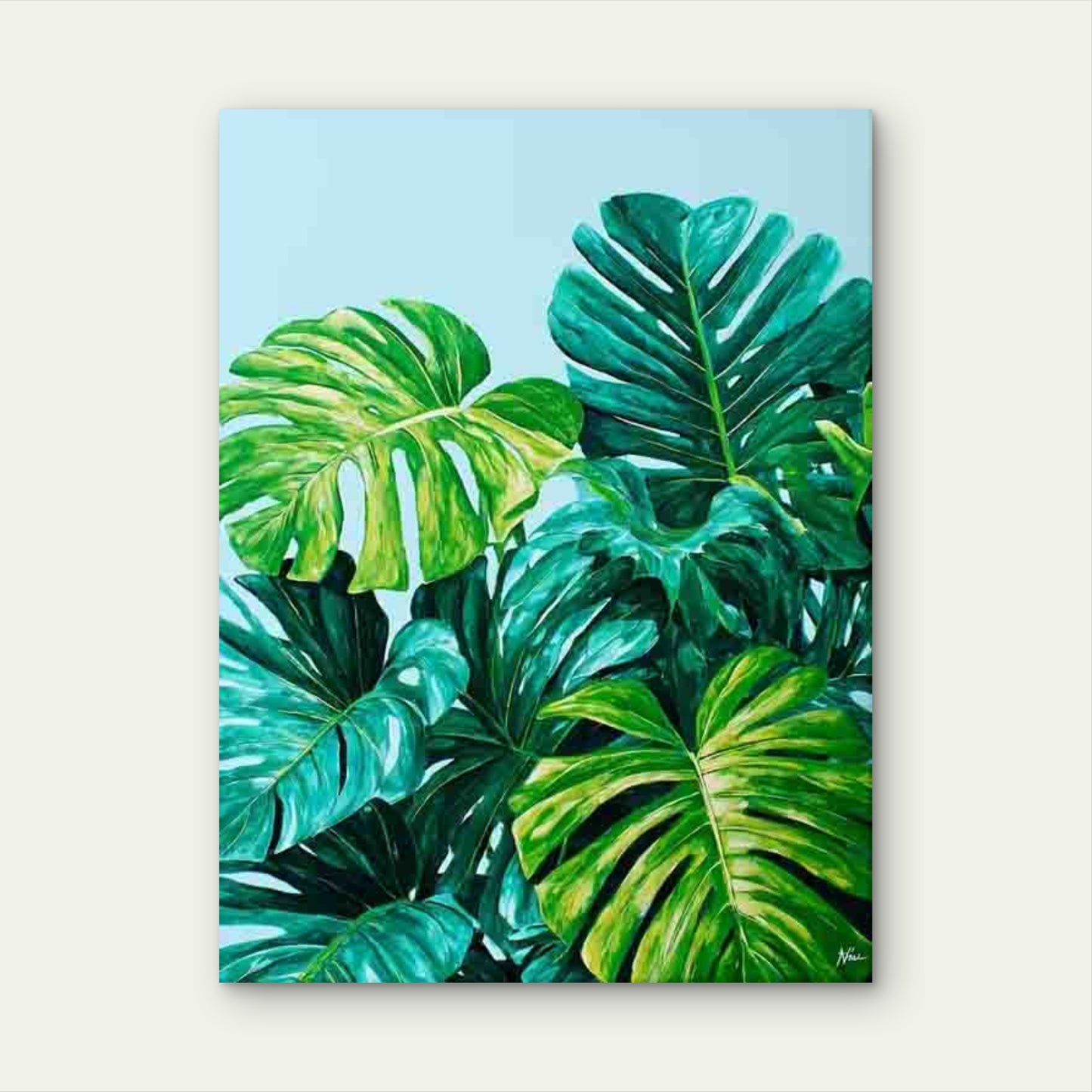 Tropical Plant Art Monstera Art 60x90cm Metal Print Ready to Hang