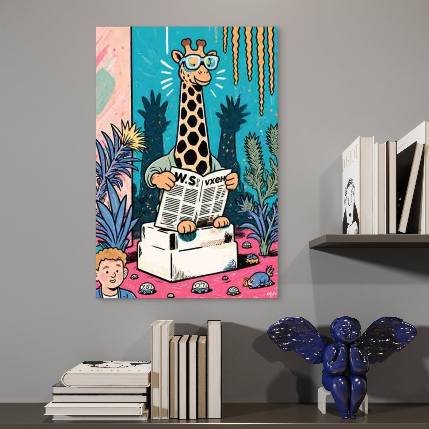 Giraffe - Themed 60x90cm Metal Print Ready to Hang - Bella Home Decor