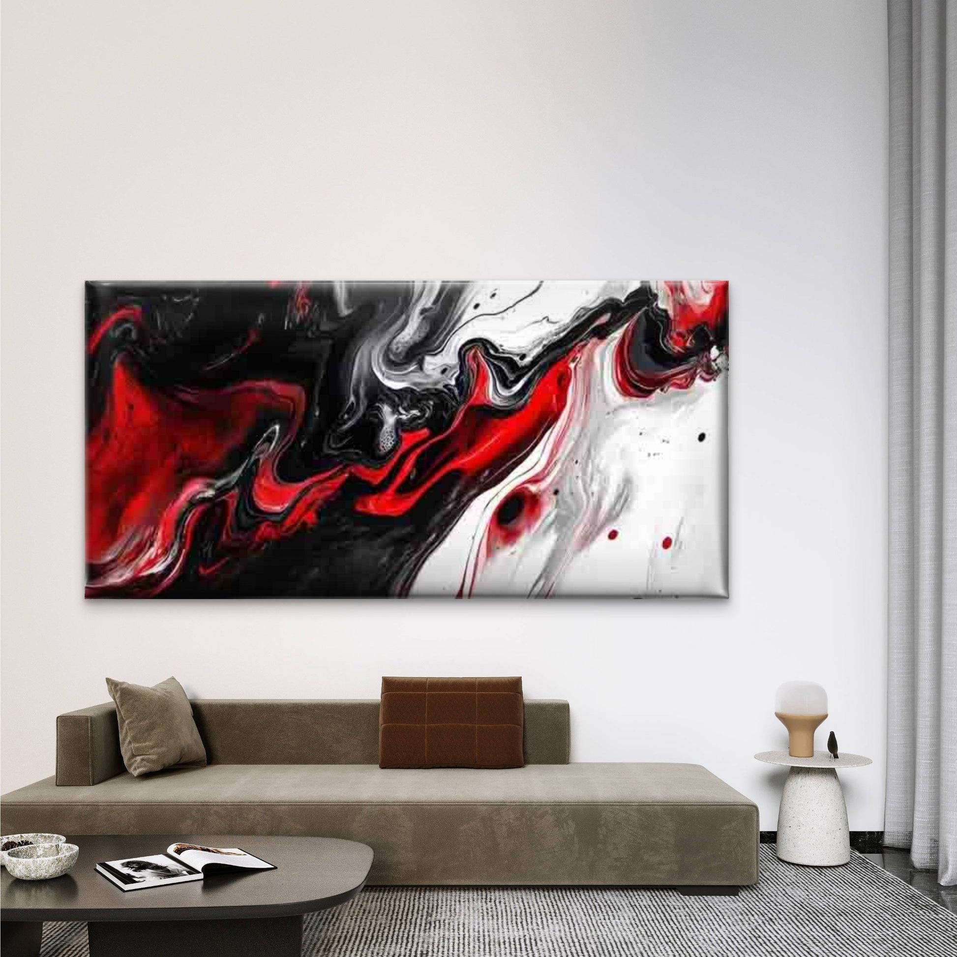 Abstract Art Dynamic Flow Wall Art Canvas Office Home Room Framed 120x60cm - Bella Home Decor
