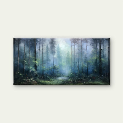 Misty Forest Landscape Wall Art Canvas Office Home Room Framed 120x60cm