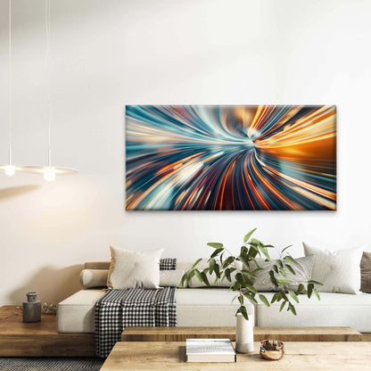 Abstract Lines Blur Speed Wall Art Canvas Office Home Room Framed 120x60cm - Bella Home Decor