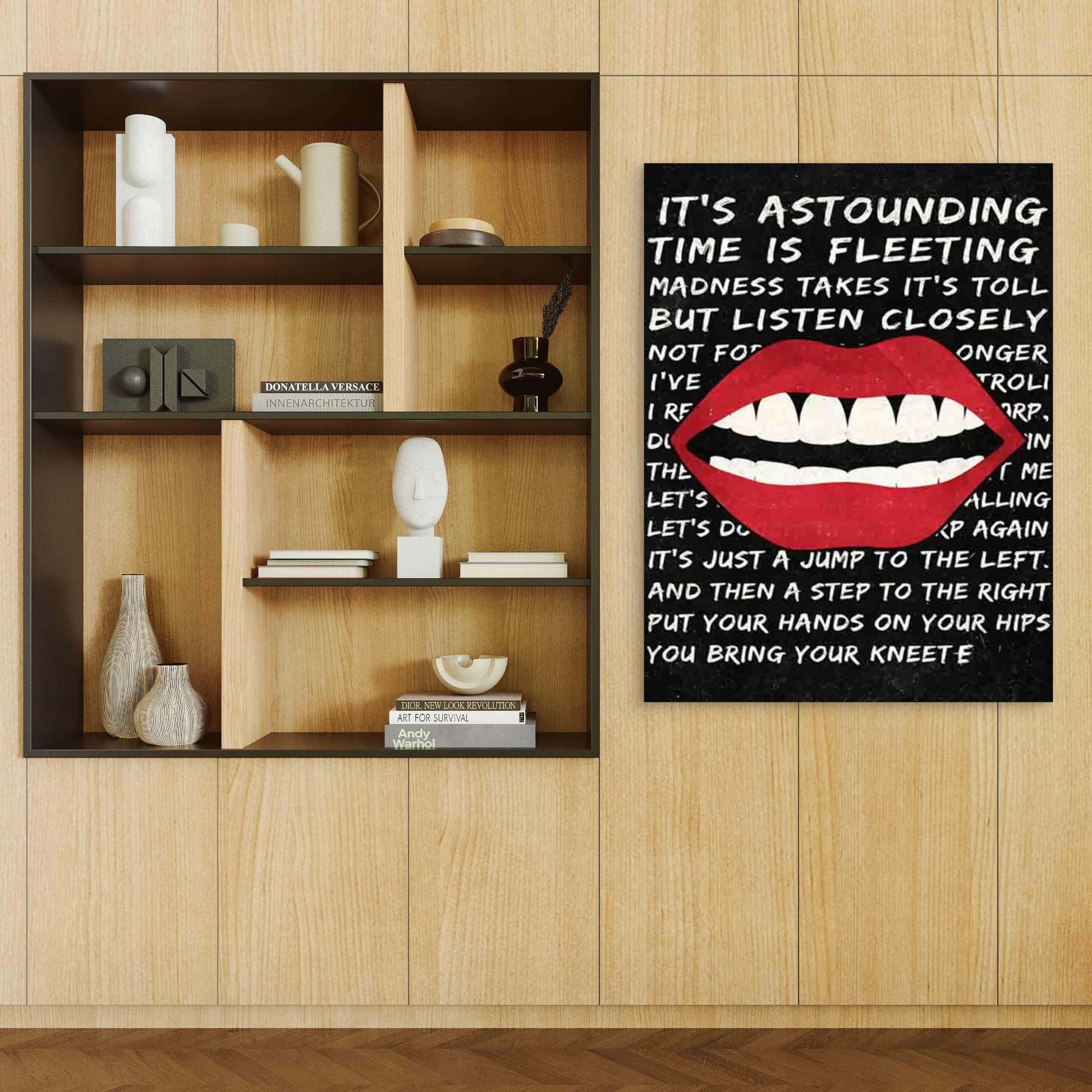 Vampire Lips Art Modern Retro 60x90cm Metal Print Ready to Hang - Bella Home Decor