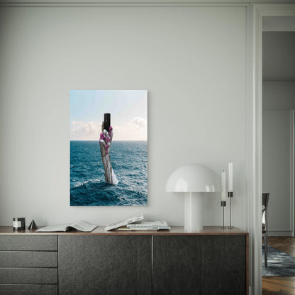 Carbon Footprint Technology Collage 60x90cm Metal Print Ready to Hang