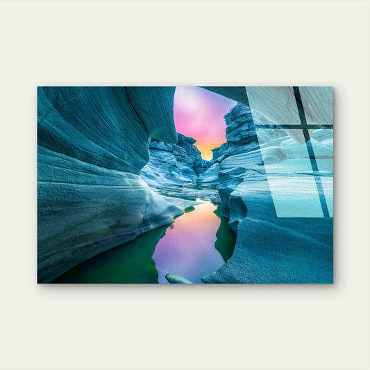 Stunning Stone Valley Stream Glass Printing Wall Art Australian Made Quality