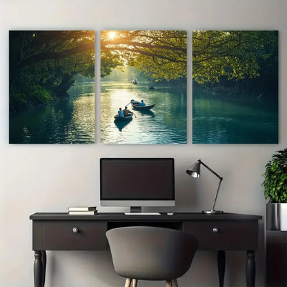 3pcs Mid Century Modern Wall Art Metal Print Ready to Hang Art