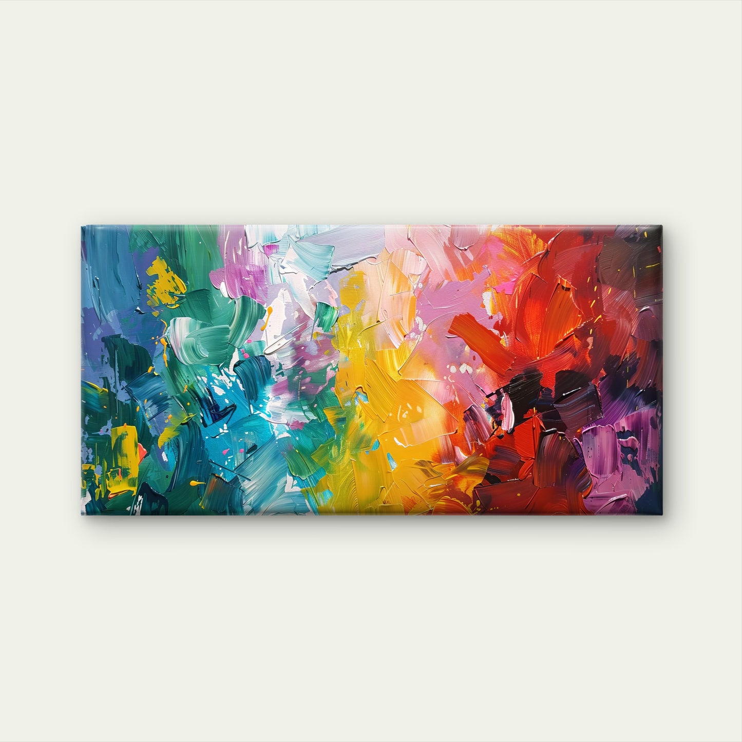 Abstract Colorful Rainbow Wall Art Canvas Office Home Room Framed 120x60cm