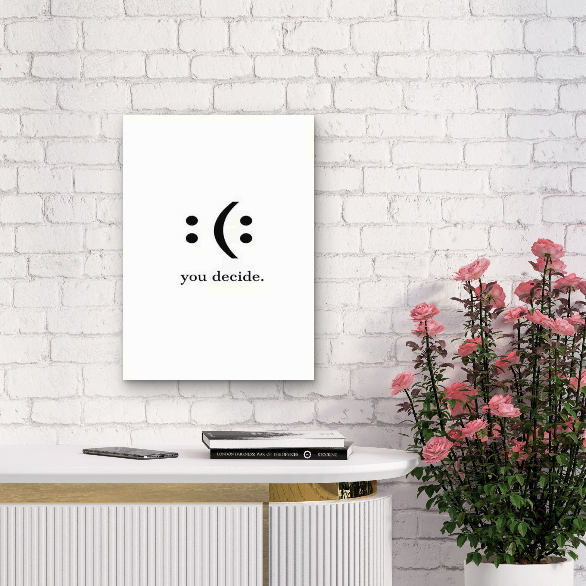 Vintage Aesthetics Featuring a Smiley Face Metal Print Ready to Hang - Bella Home Decor