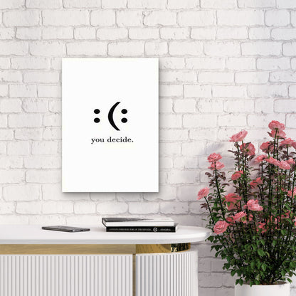 Vintage Aesthetics Featuring a Smiley Face 60x90cm Metal Print Ready to Hang - Bella Home Decor