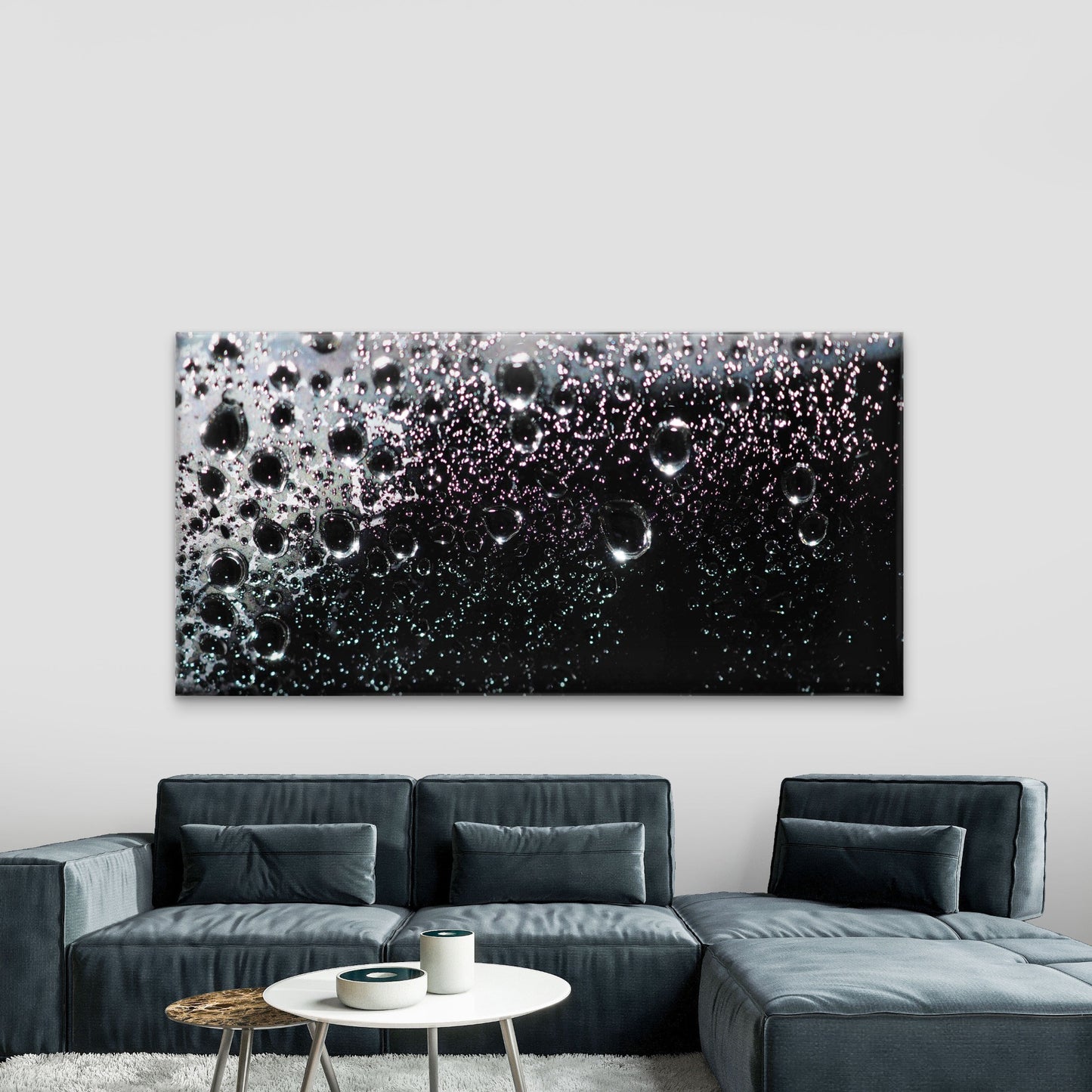Macro Photography of Water Wall Art Canvas Office Home Room Framed 120x60cm