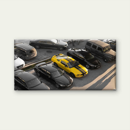 Ford Mustang Muscle Car Parking Wall Art Canvas Office Home Framed 120x60cm