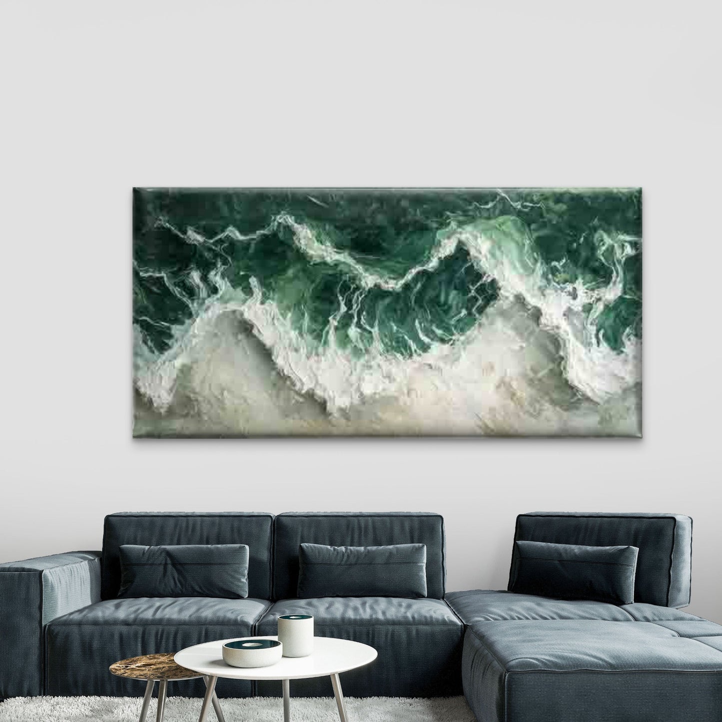 Ocean Waves And Sea Foam Wall Art Canvas Office Home Room Framed 120x60cm