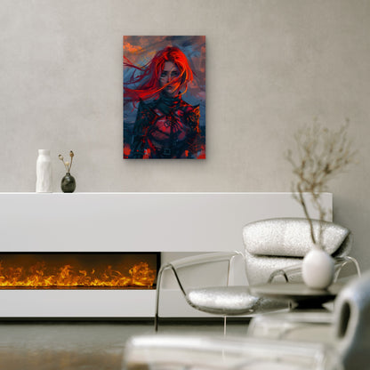 Medieval Knight Girl Illustration 40x60cm Metal Print Ready to Hang