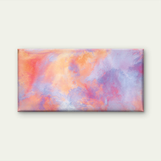 Abstract Purple Pink Cloud Wall Art Canvas Office Home Room Framed 120x60cm