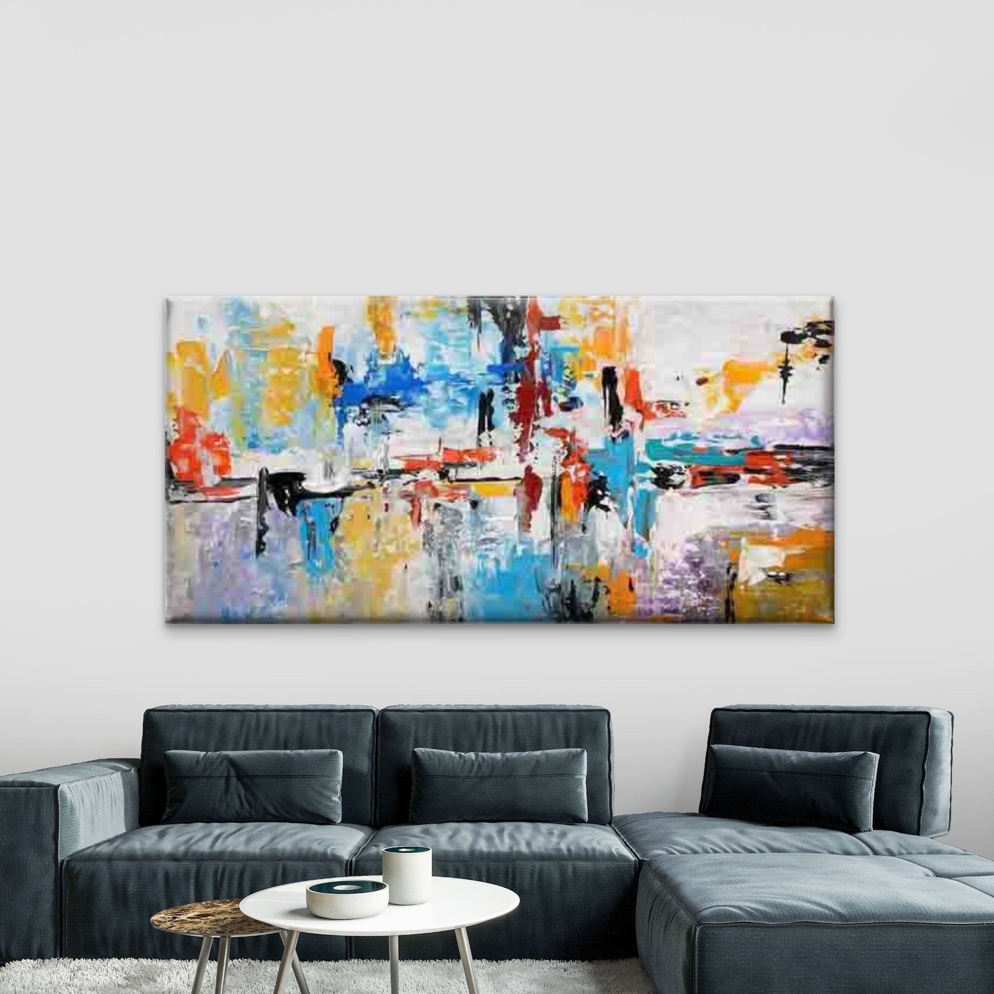 Abstract Colorful Painting Wall Art Canvas Office Home Room Framed 120x60cm