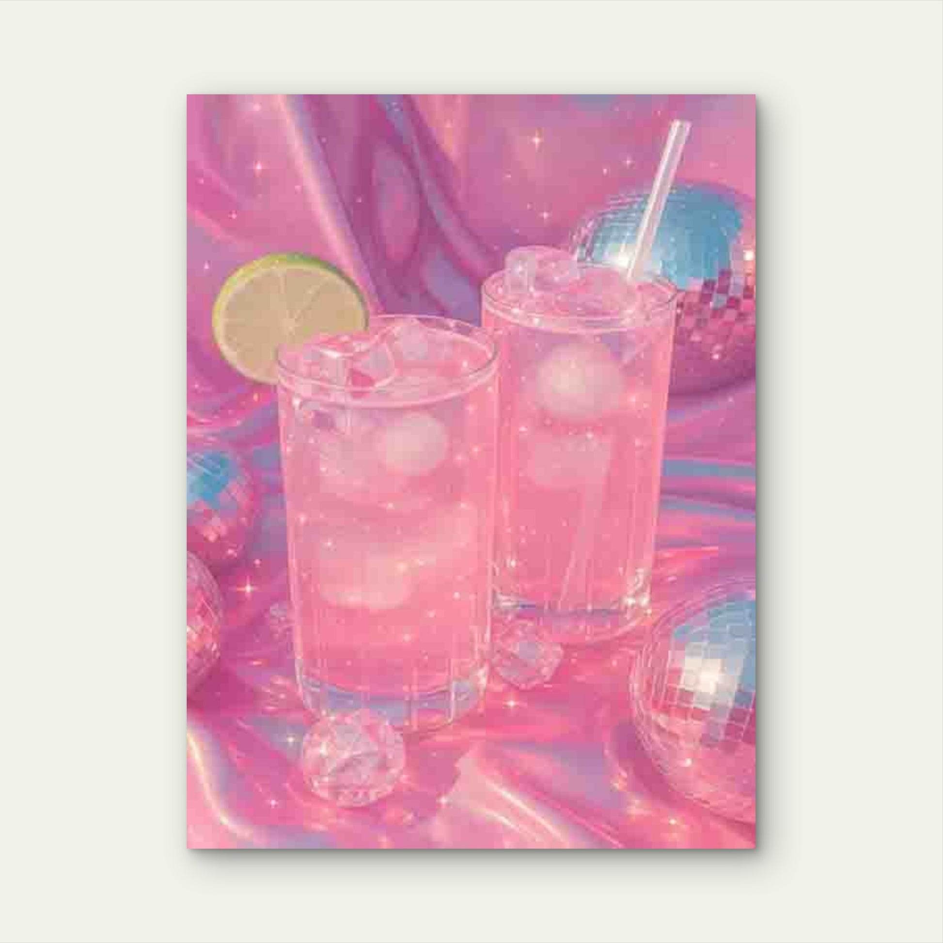 Pink Disco-Themed Modern Retro 60x90cm Metal Print Ready to Hang - Bella Home Decor